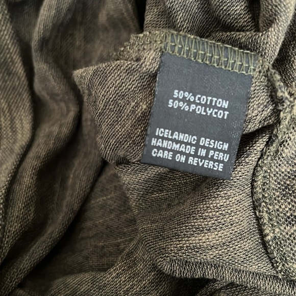 Matthildur Side Slit Variegated Tunic Top Green Brown Size L / XL - Picture 3 of 6